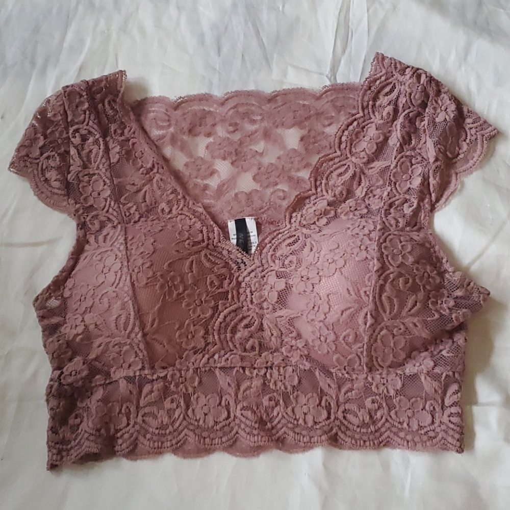 Mauve Lace Crop/Bralette